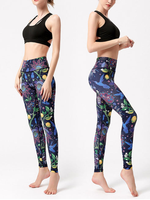 Printed High Waist Active Leggings - Odaingerous